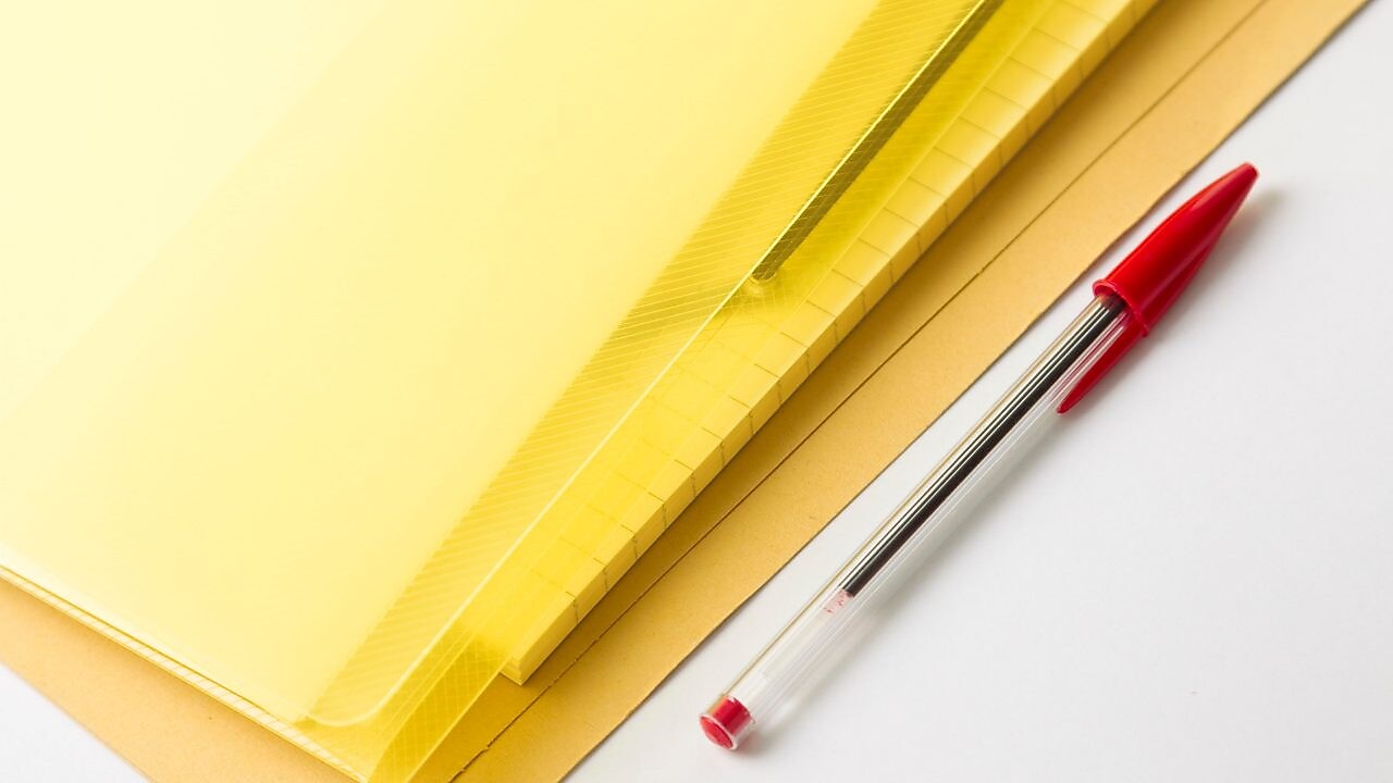 Files and pen on a table