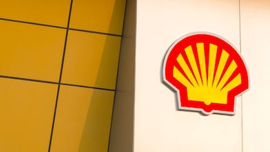 Shell logo on a wall