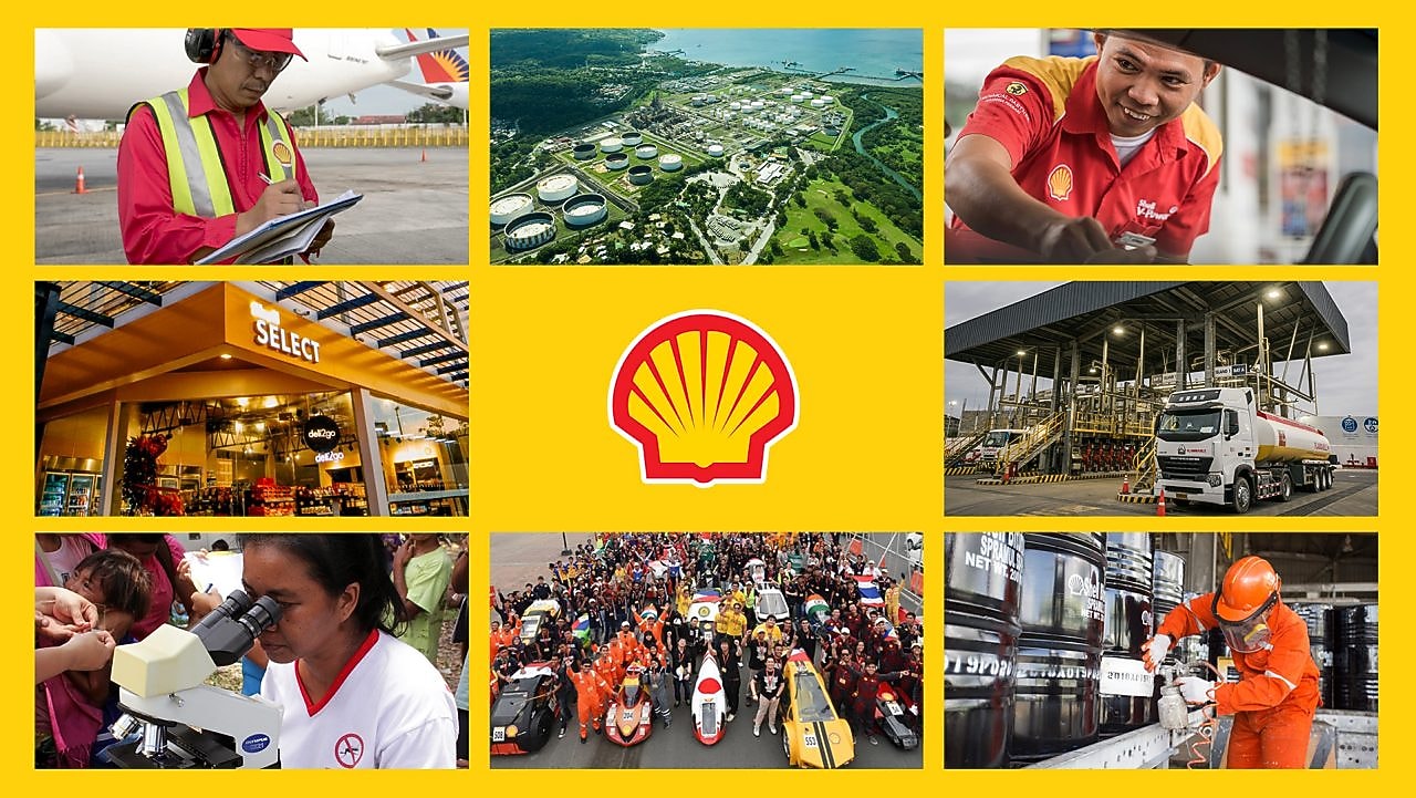 shell logo in middle